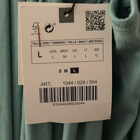 ZARA | Aquamarine | MIDI DRESS WITH TIE DETAIL - Picture 9 of 9